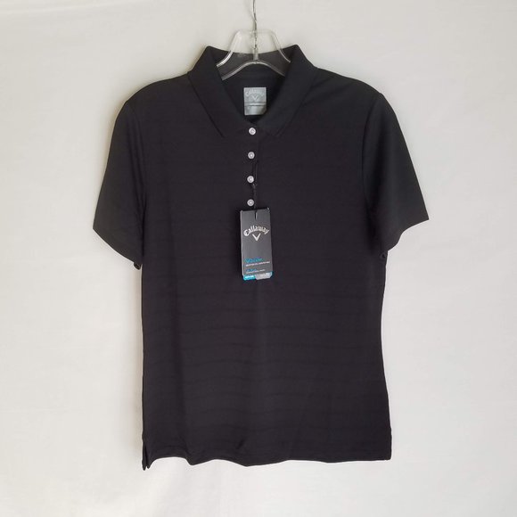 NEW Callaway Opti Dri Black Cooling Polyester Polo Golf Shirt Womens Size Small - Picture 1 of 6